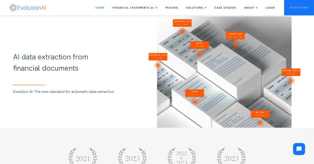 Evolution AI interface showing homepage