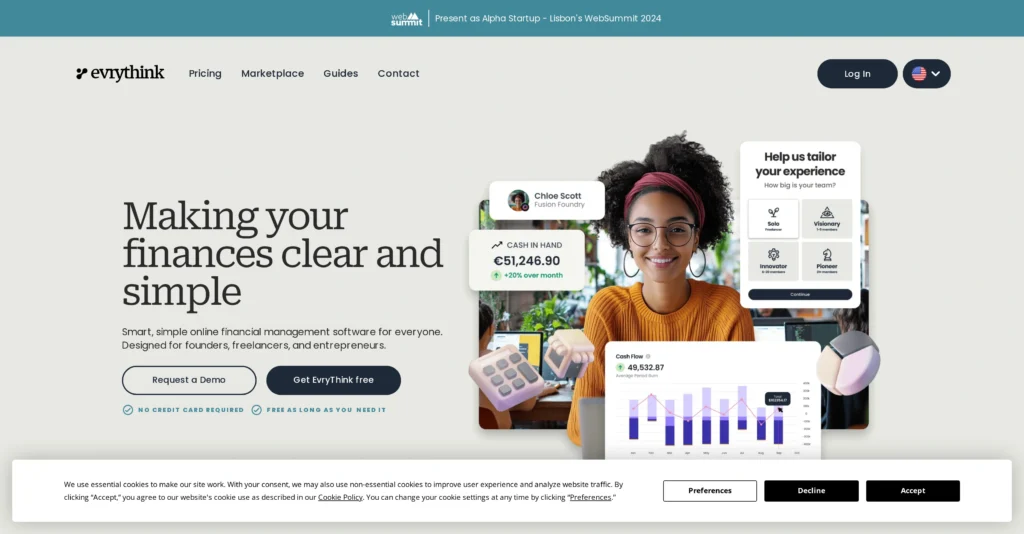 EvryThink interface showing homepage