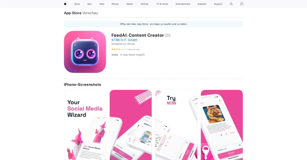 FeedAI interface showing homepage