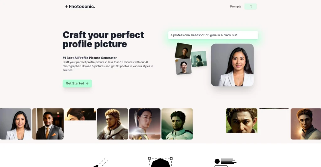Fhotosonic interface showing homepage