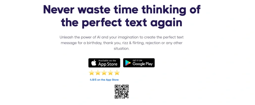 FireTexts interface showing homepage