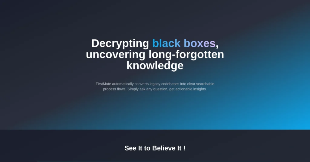 FirstMate interface showing homepage