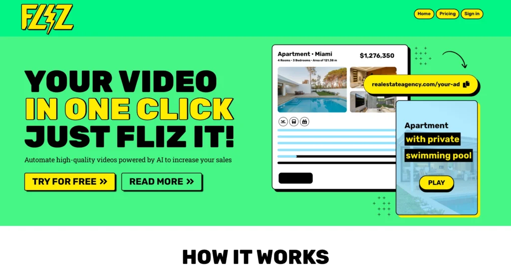 Flizv2.1 interface showing homepage