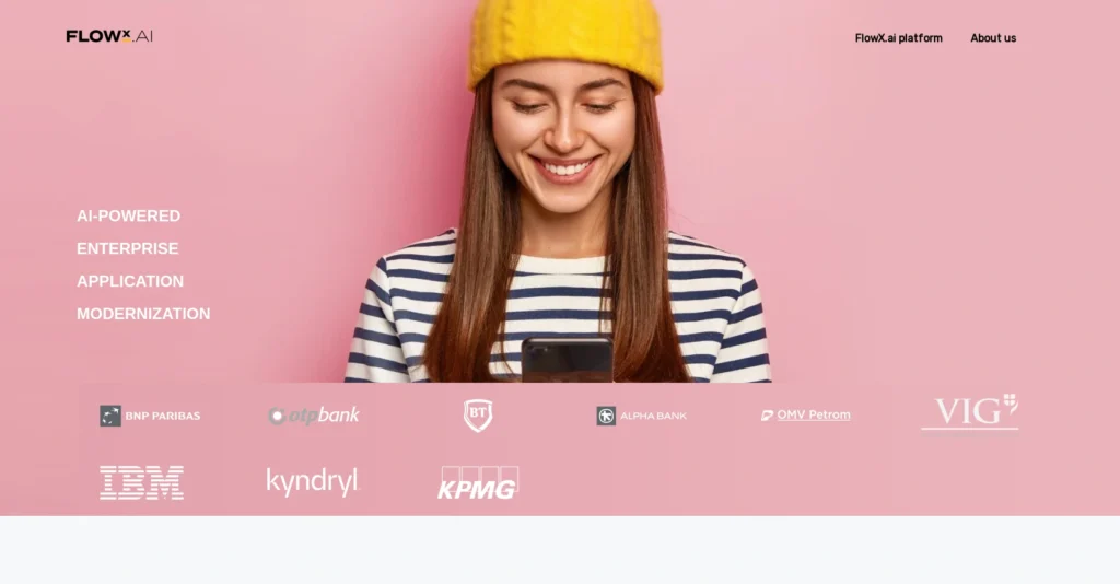 FlowxAI interface showing homepage