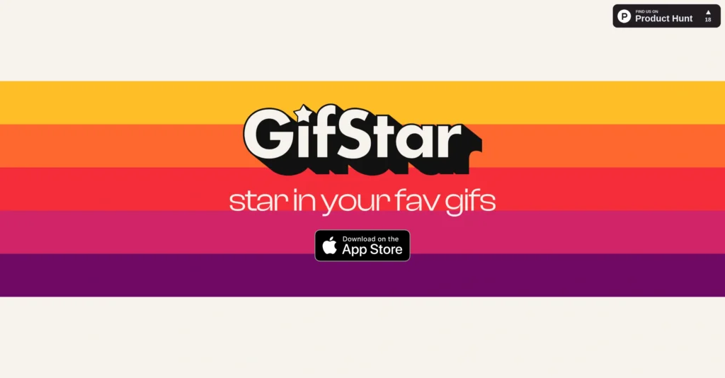 GifStar interface showing homepage