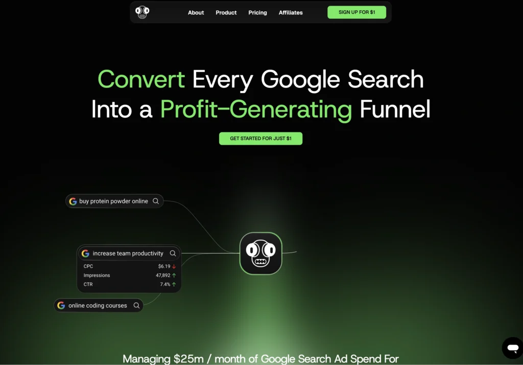 groas interface showing homepage