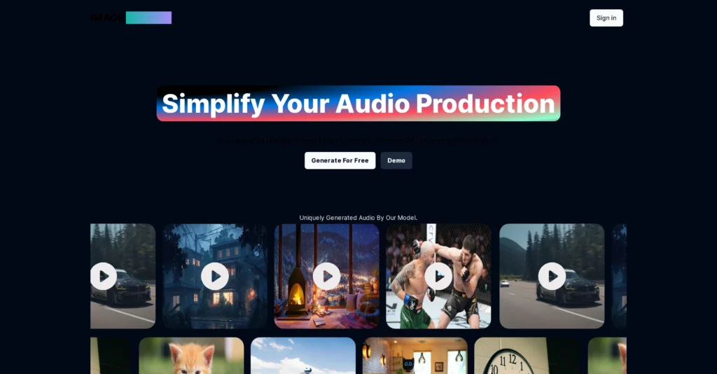 Image Effects interface showing homepage