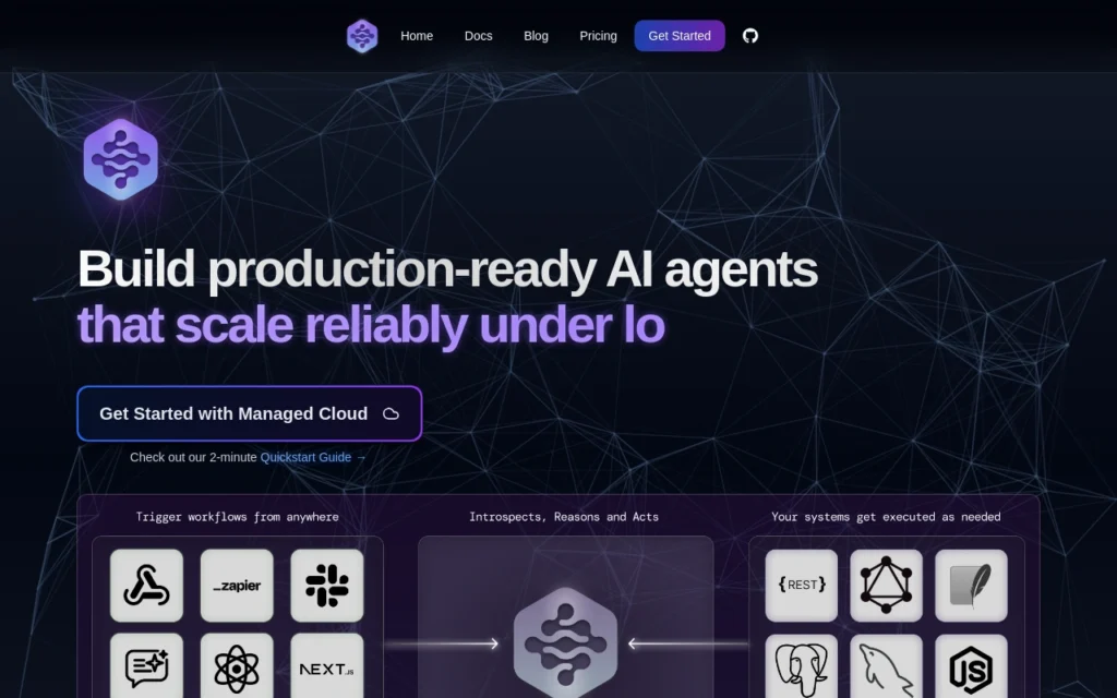 Inferable interface showing homepage