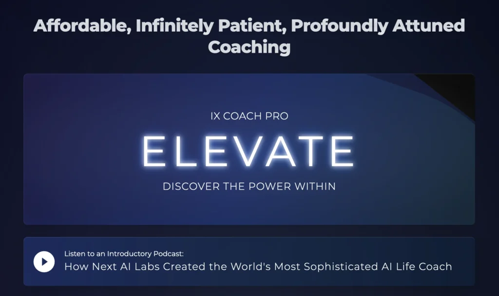 IX Coach interface showing homepage