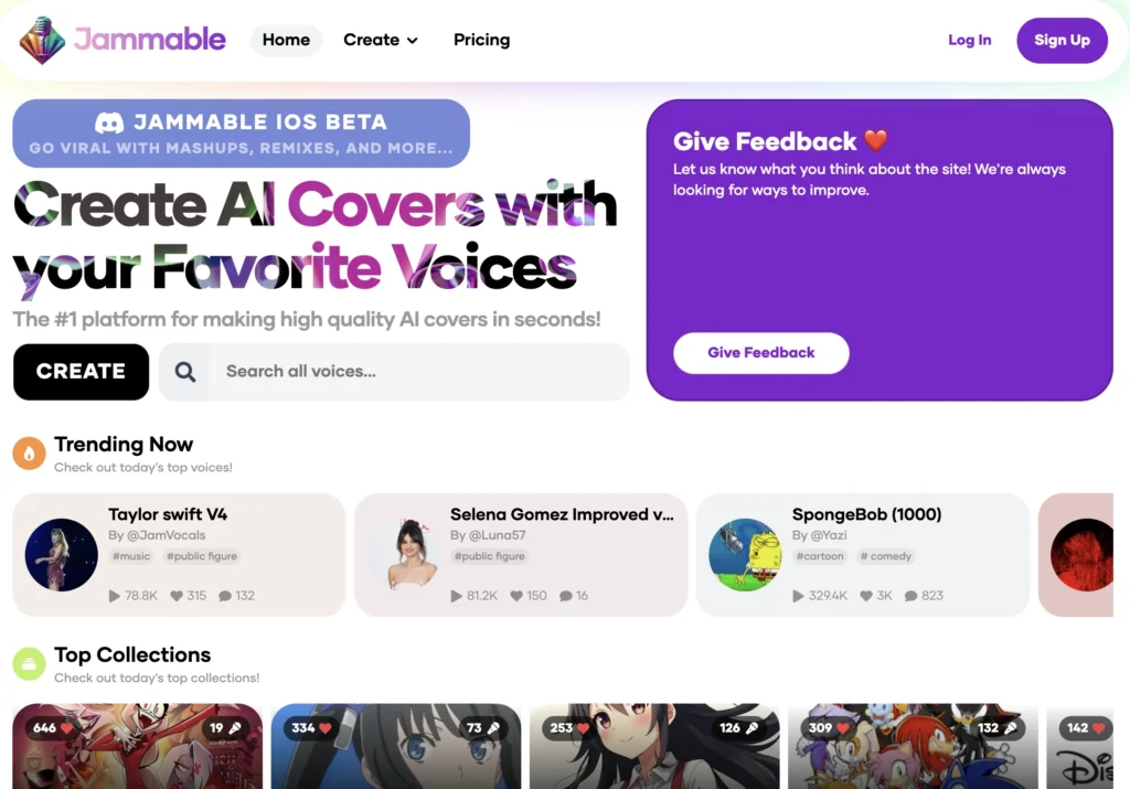 Jammablev3.2 interface showing homepage