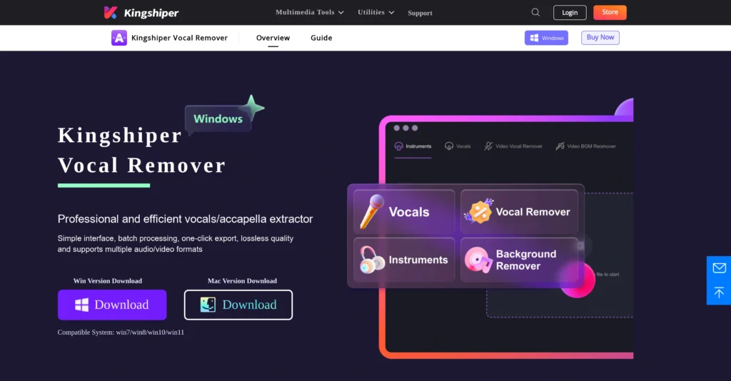Kingshiper interface showing homepage