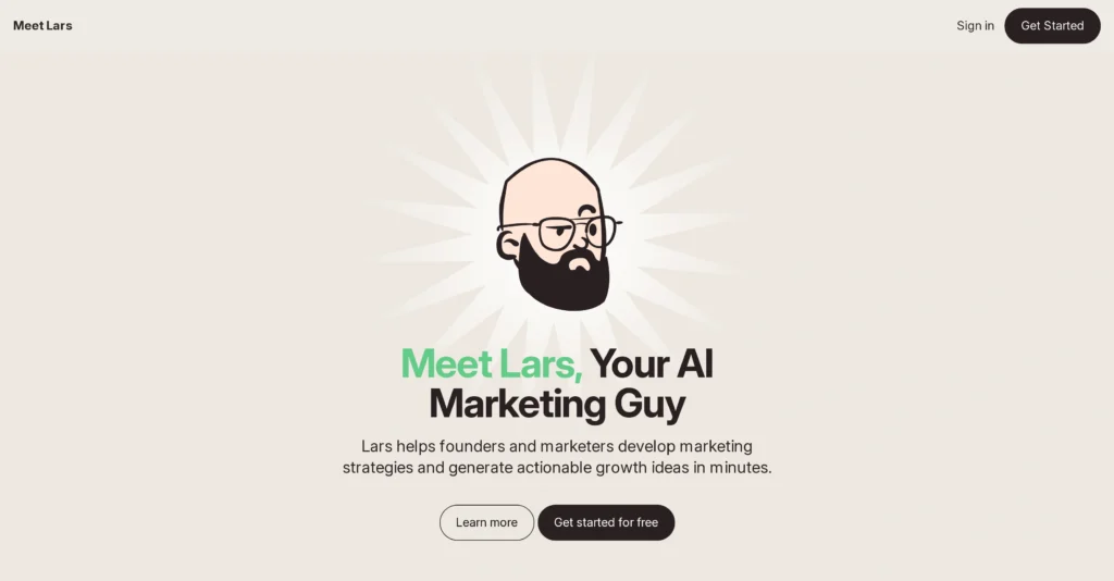 Lars interface showing homepage