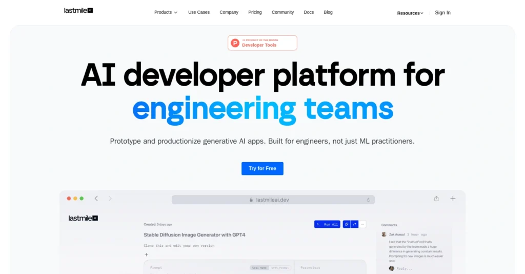 LastMile interface showing homepage
