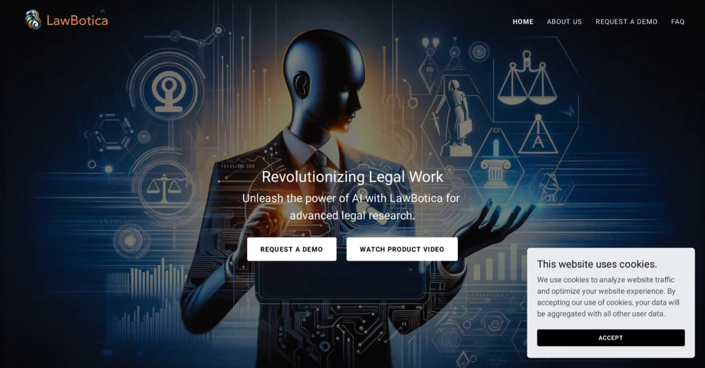 LawBotica interface showing homepage