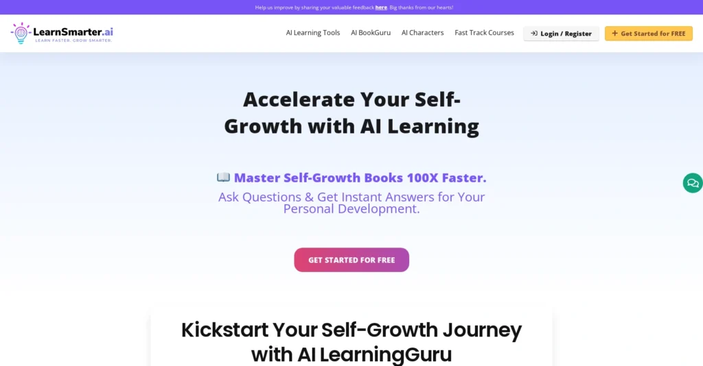 LearnSmarter interface showing homepage