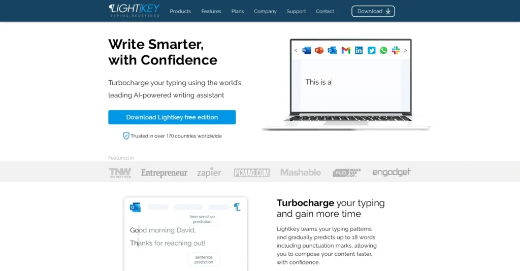 Lightkey interface showing homepage