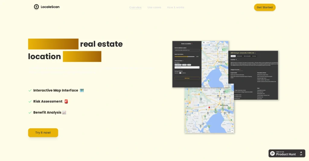 LocaleScan interface showing homepage