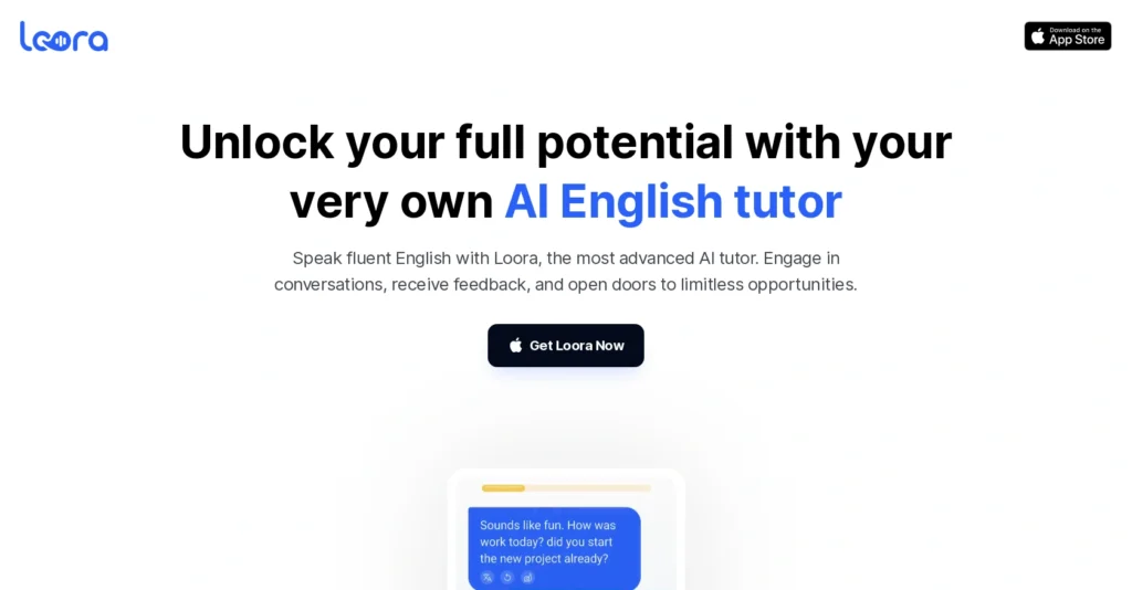 Loora interface showing homepage