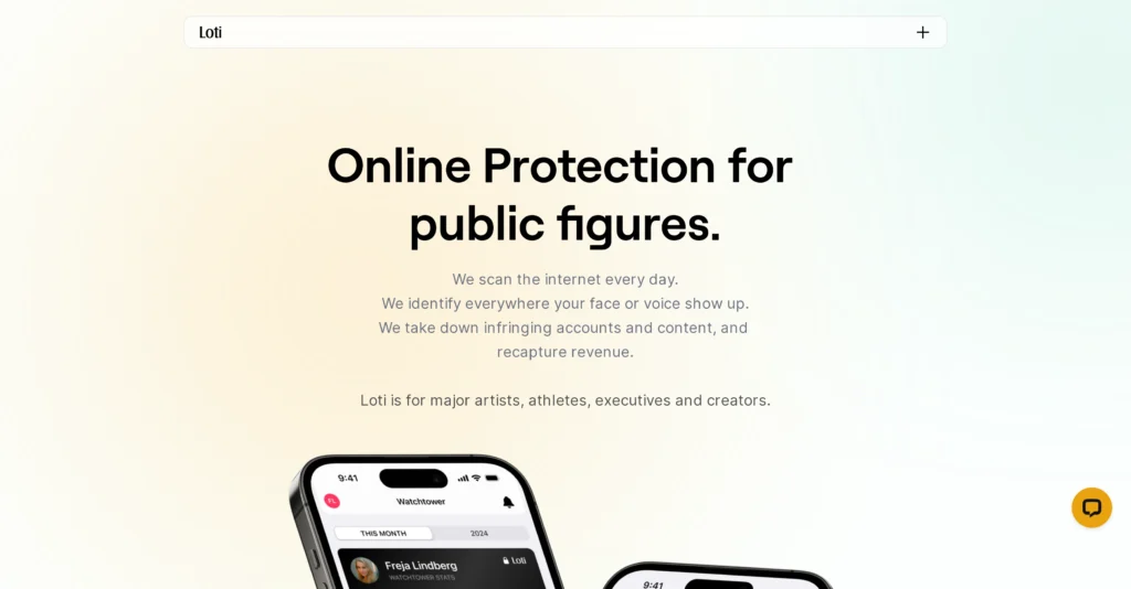 Loti interface showing homepage