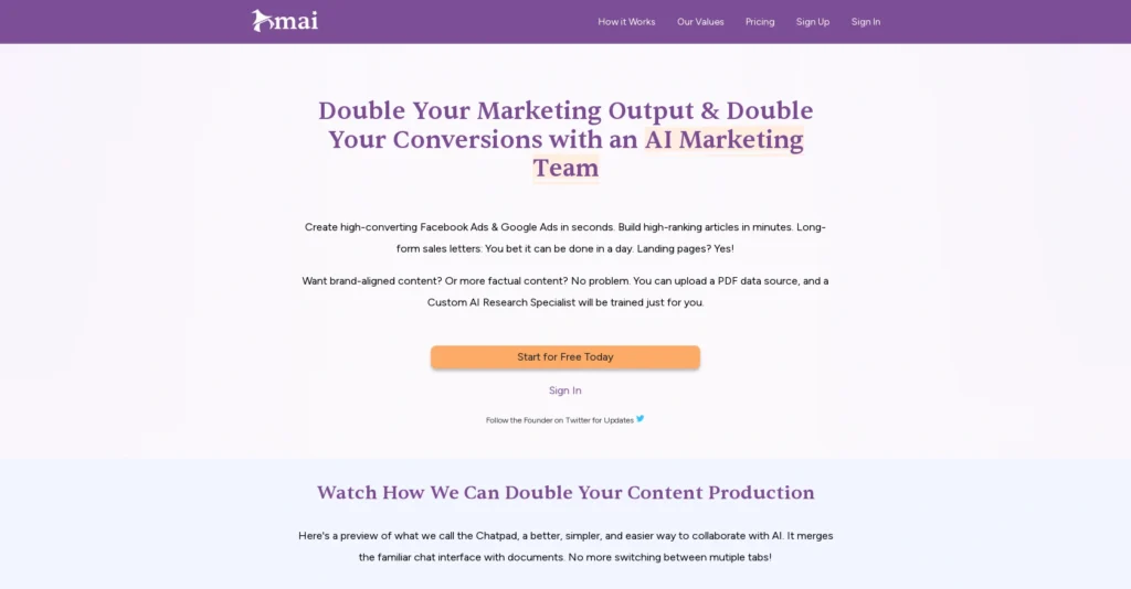 AIwriter interface showing homepage