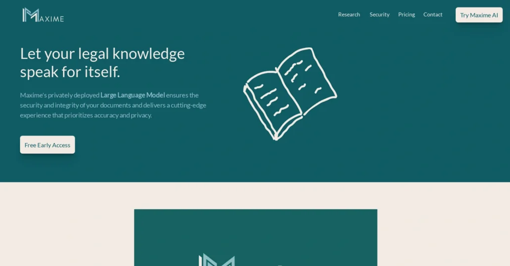 Maxime interface showing homepage
