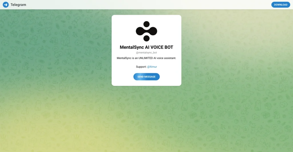MentalSync interface showing homepage