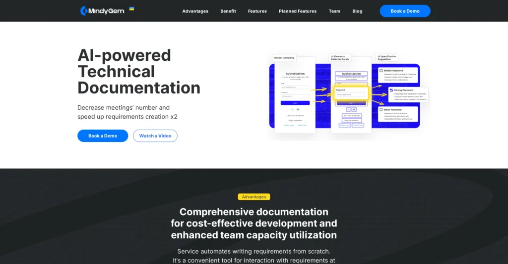 MindyGem interface showing homepage