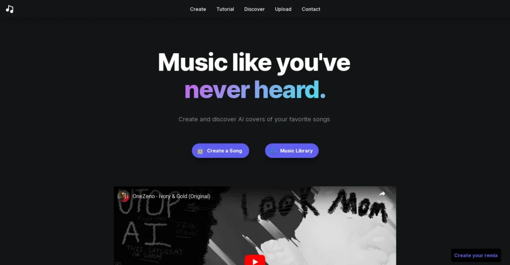 Musicfy interface showing homepage