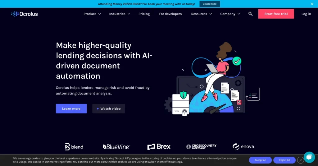 Ocrolus interface showing homepage