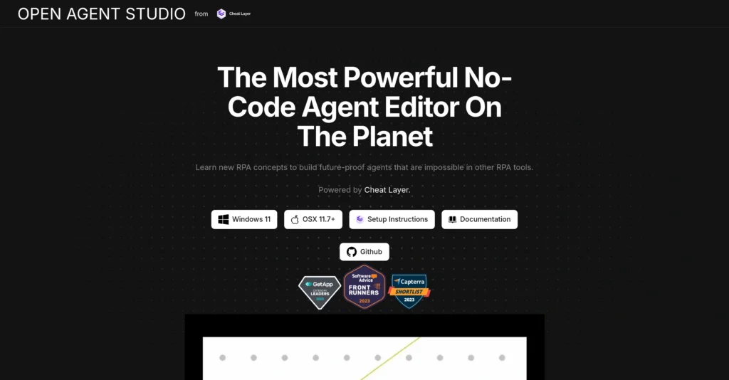 Open Agent Studio interface showing homepage