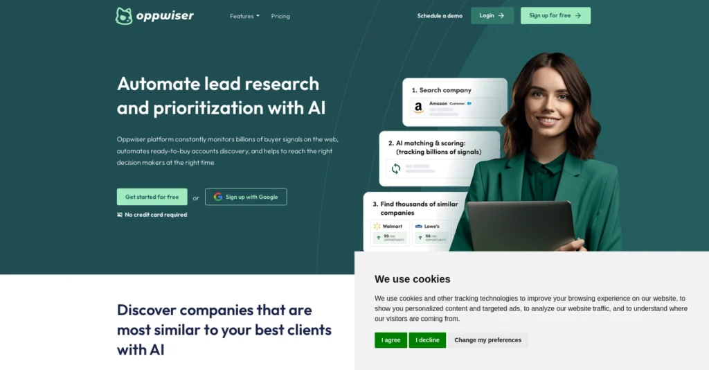Oppwiser interface showing homepage