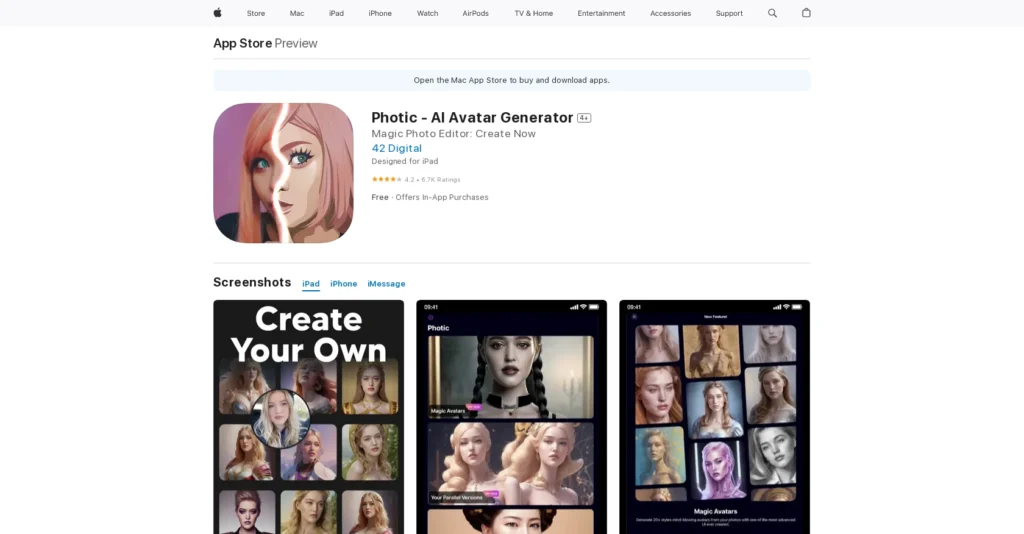 Photic interface showing homepage