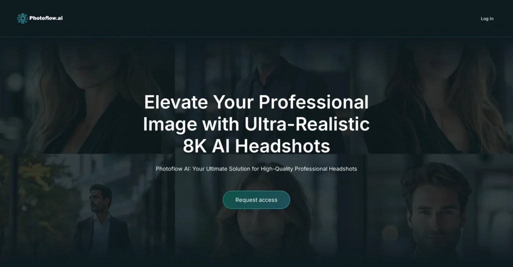 Photoflow AI interface showing homepage