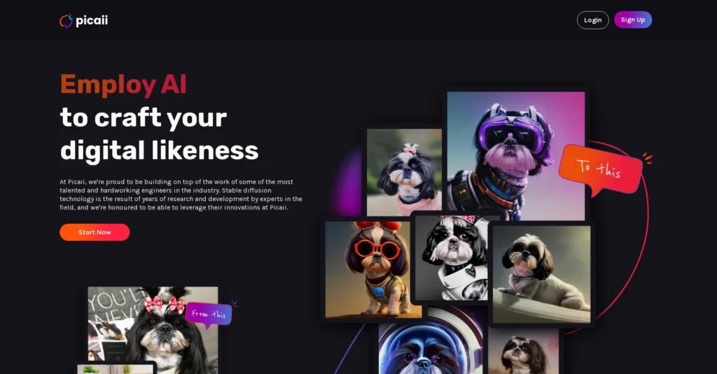 Aii interface showing homepage