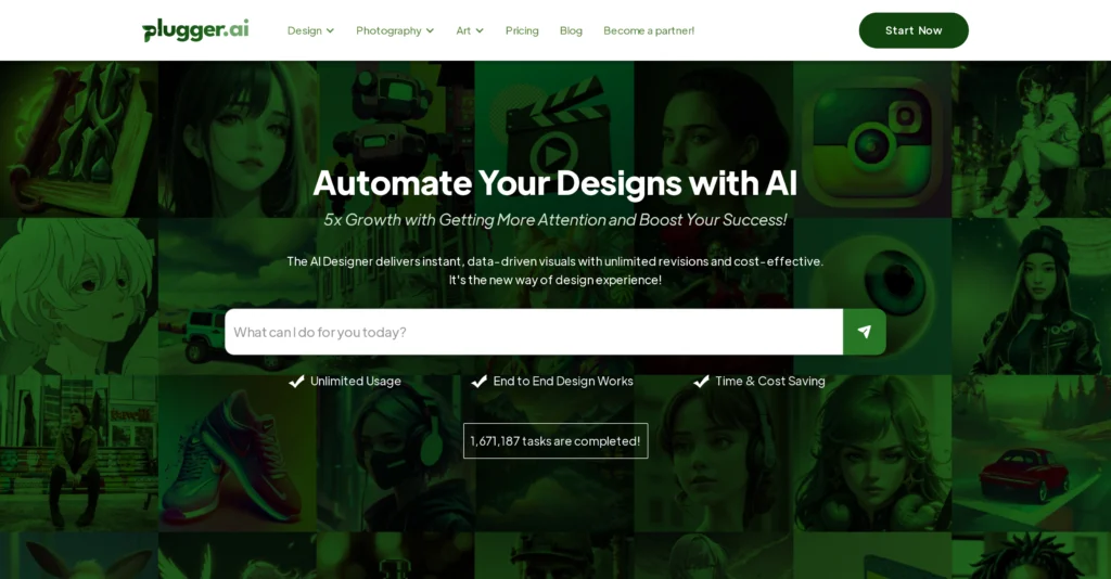 Plugger interface showing homepage
