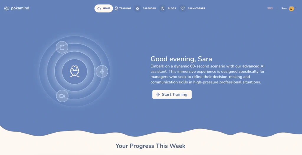 PokaMind interface showing homepage