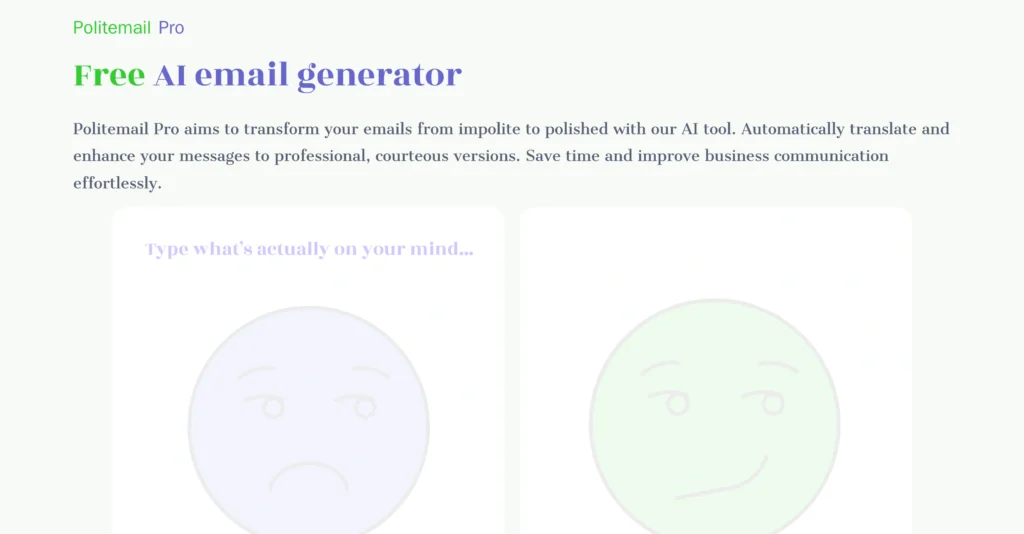 Politemail Pro interface showing homepage