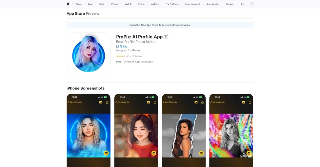 ProPix interface showing homepage