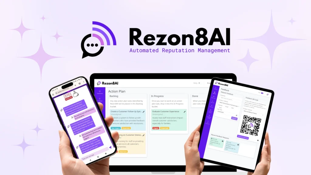 Rezon8AI interface showing homepage