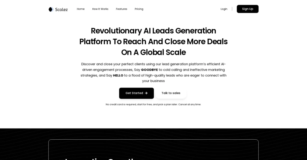 Scalez interface showing homepage