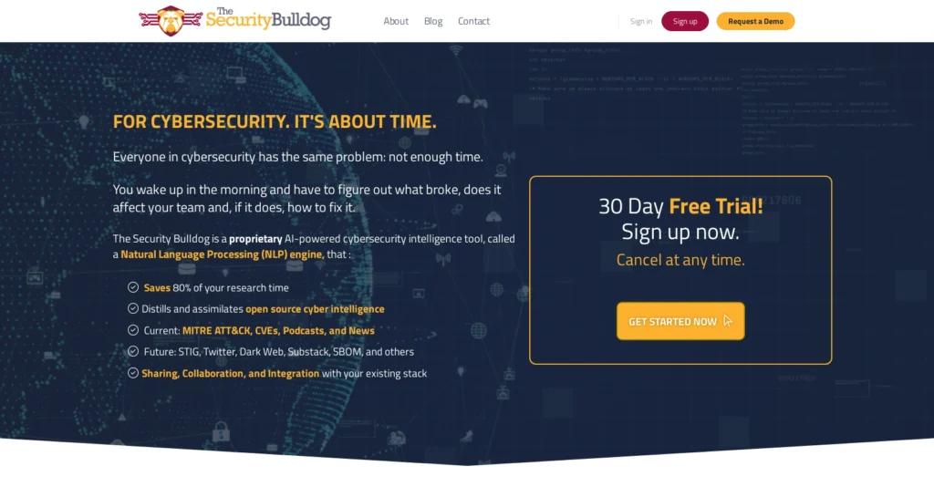 Securitybulldog interface showing homepage