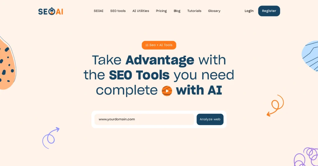 SEOai interface showing homepage