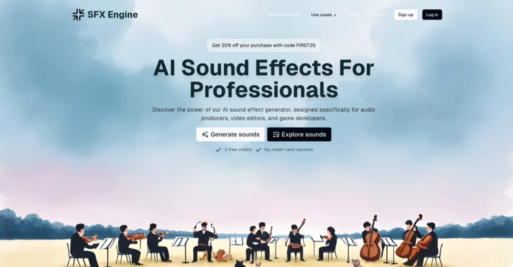 SFX Engine interface showing homepage