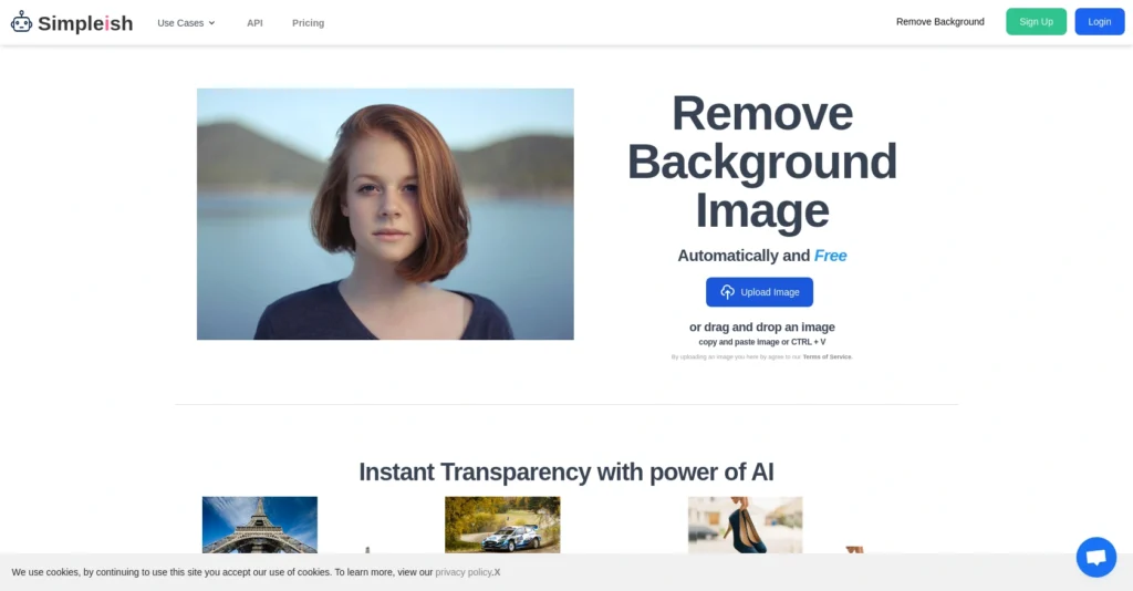 Simpleish interface showing homepage