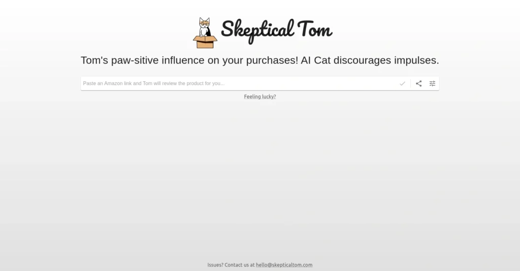 Skepticaltom interface showing homepage