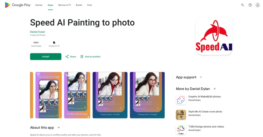 Speed AI Painting interface showing homepage