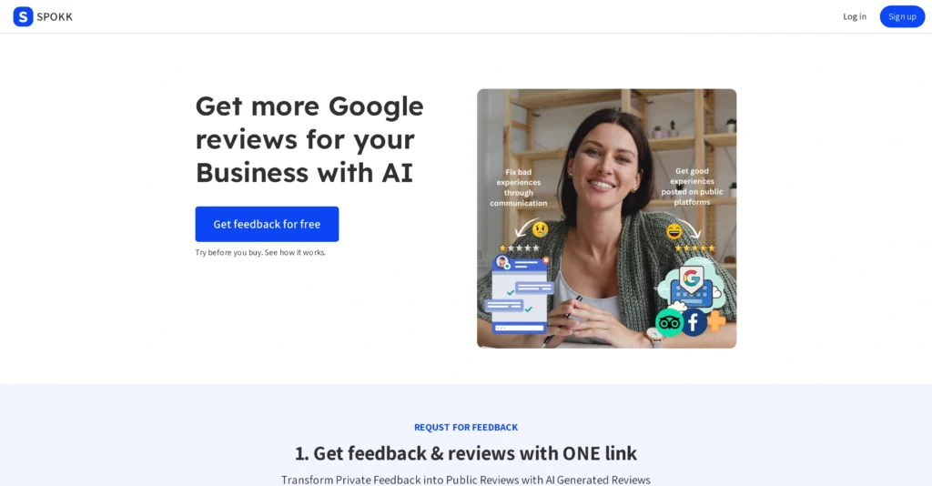 Spokk interface showing homepage