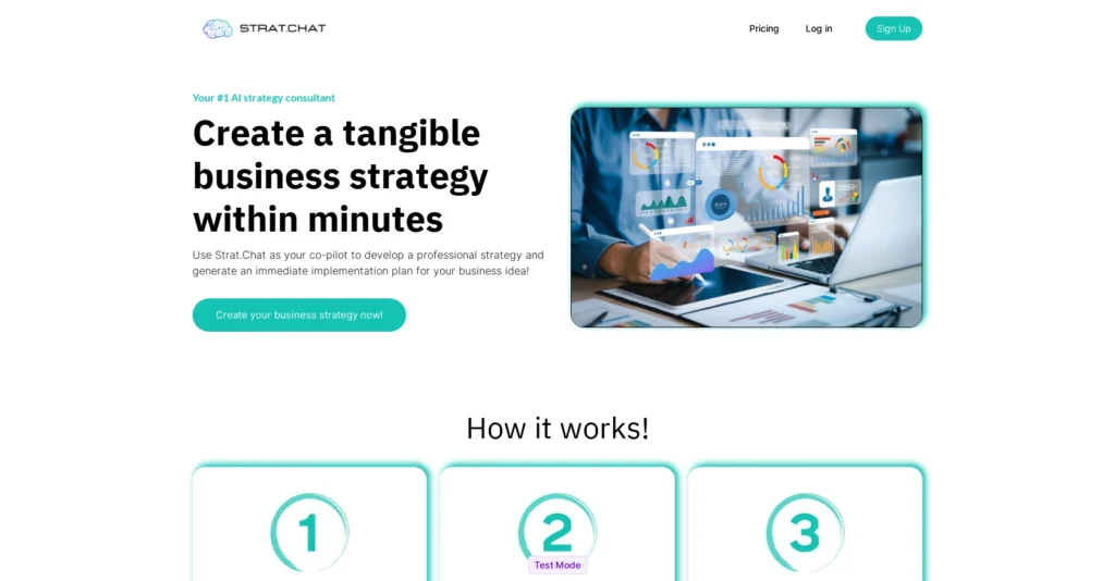 Strat.Chat interface showing homepage