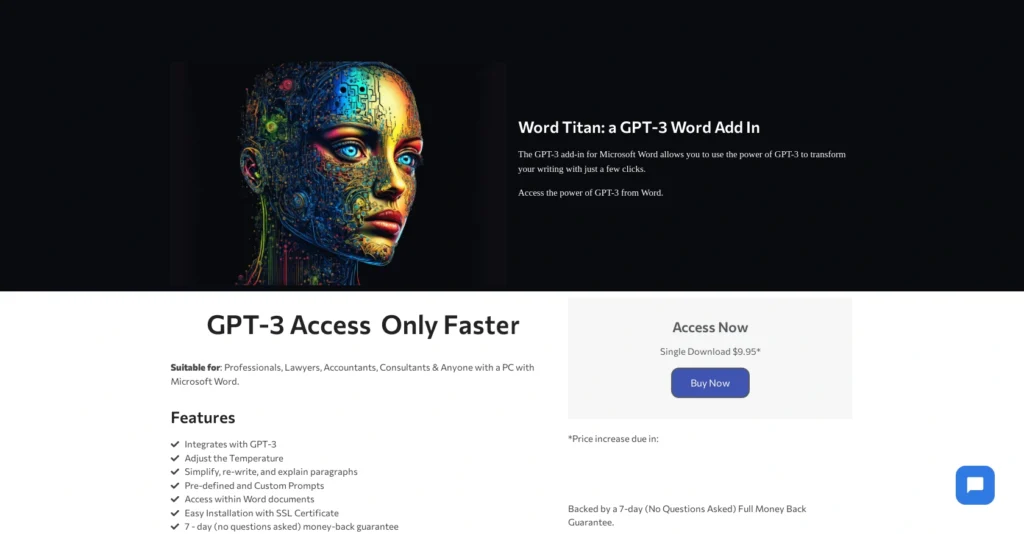 Titan interface showing homepage