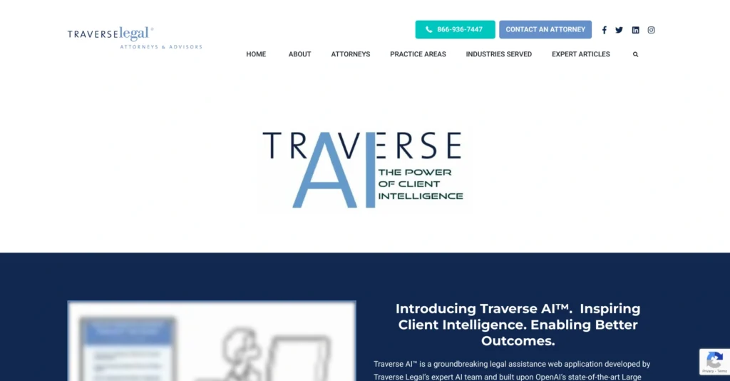 TraverseAI interface showing homepage